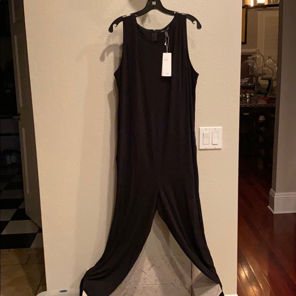 Eileen Fisher black sleeveless jumpsuit